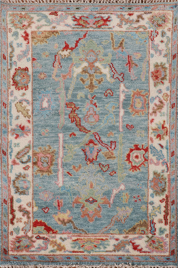 Light Blue Oushak Oriental Rug 3x5