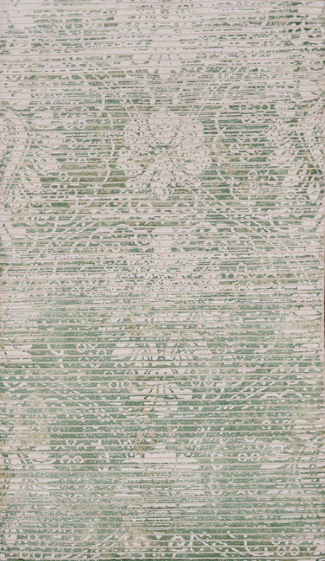 Ivory & Green Abstract Oriental Modern Rug 3x5