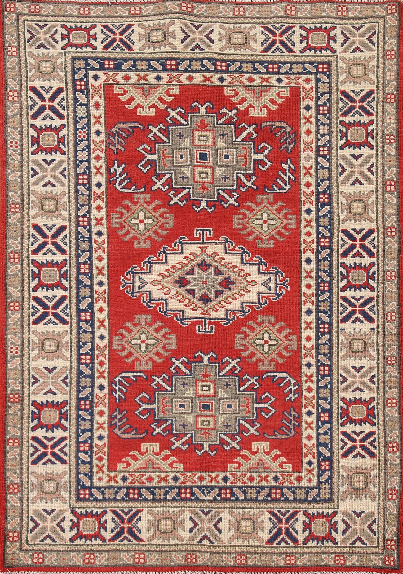 Geometric Kazak Oriental Rug 3x5