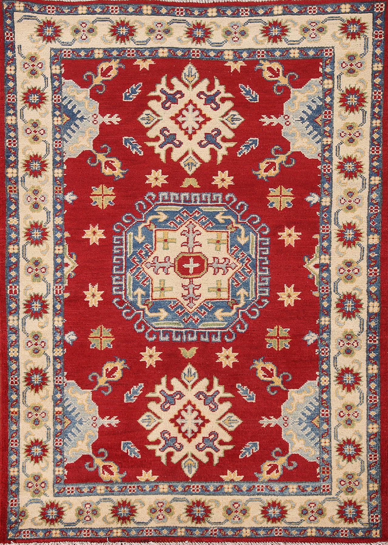 Handmade Red Kazak Oriental Rug 3x5