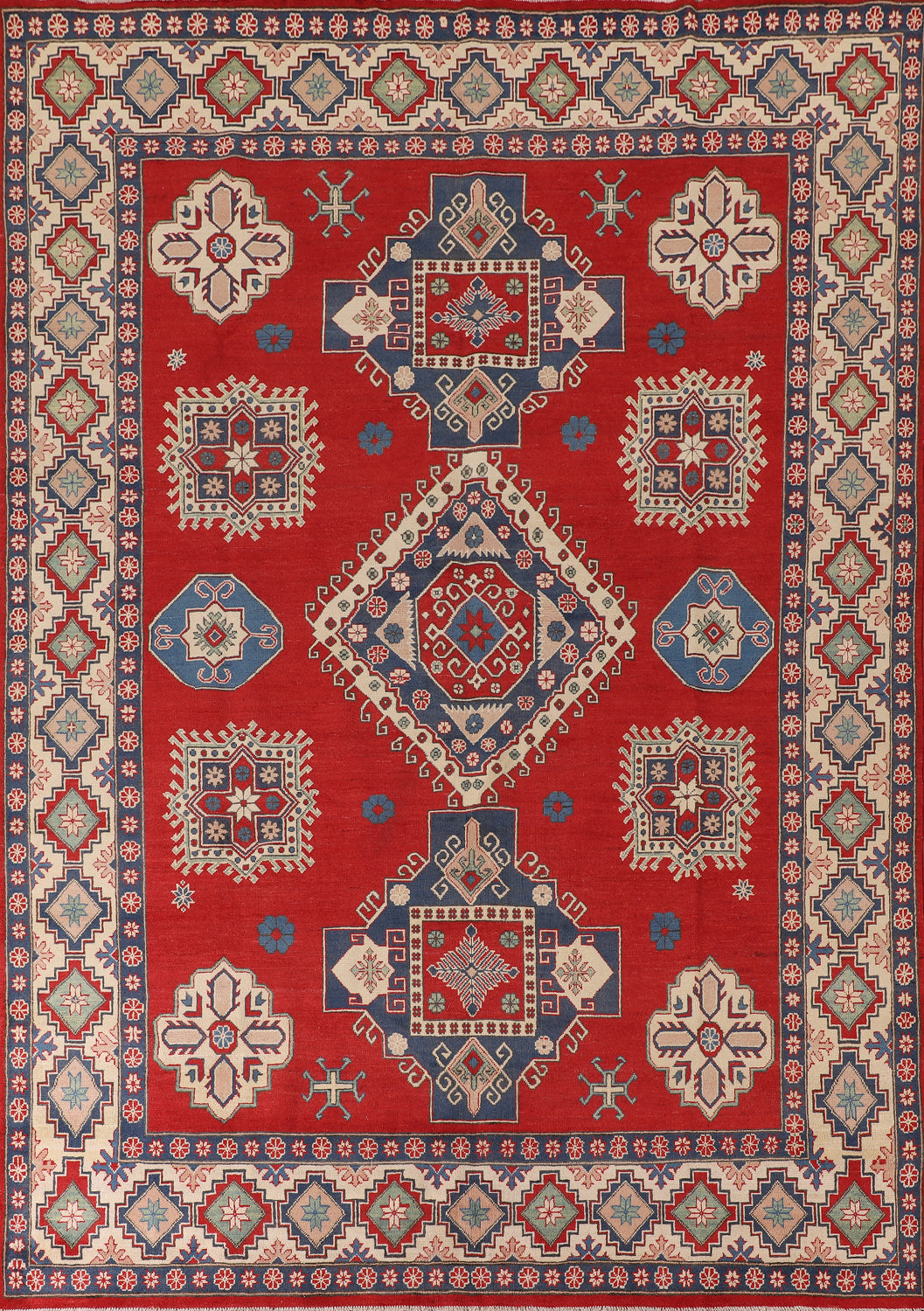 Handmade Wool Red Kazak Oriental Area Rug 8x11