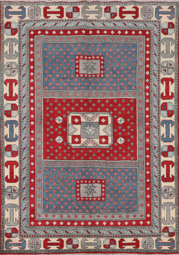 Handmade Wool Kazak Oriental Rug 5x7
