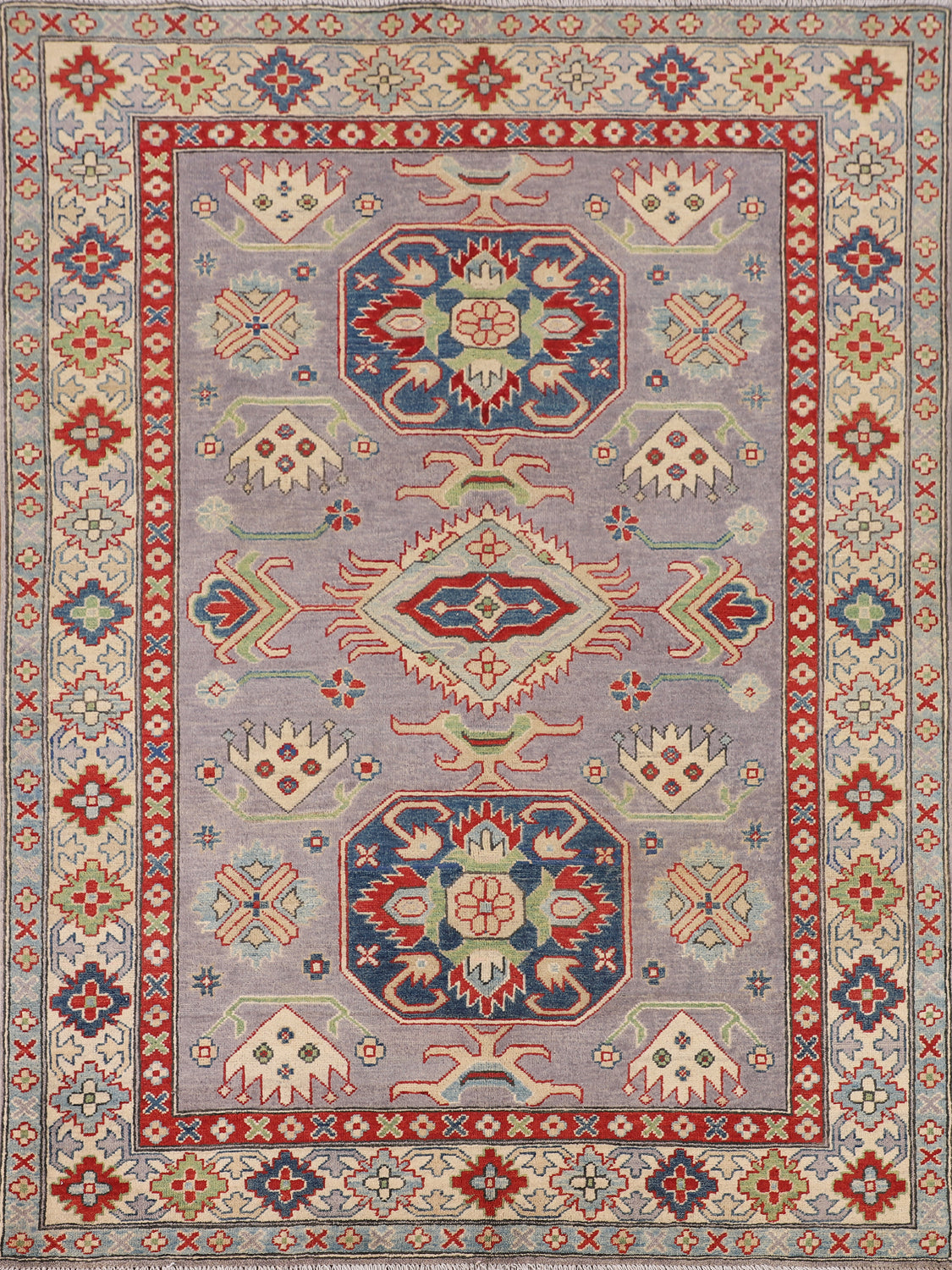 Handmade Wool Kazak Oriental Rug 5x7