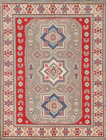 Handmade Wool Kazak Oriental Rug 5x7