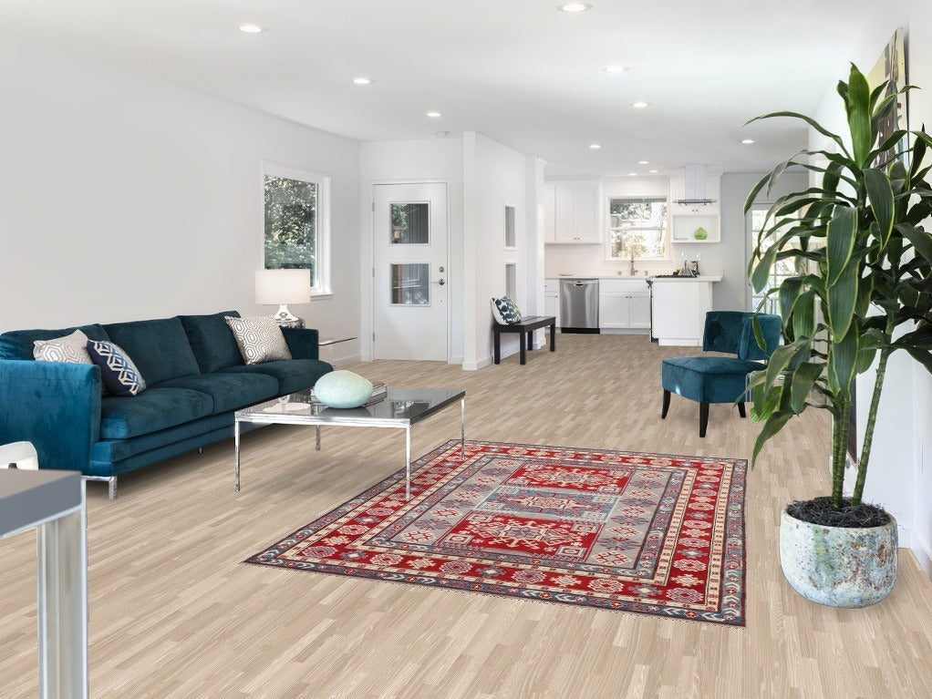 Handmade Wool Kazak Oriental Rug 5x7