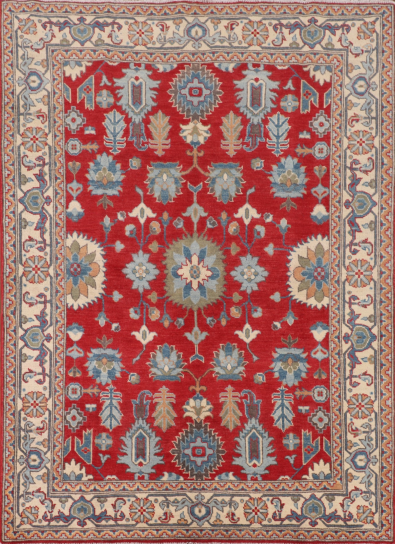 Handmade Red Kazak Oriental Rug 5x7