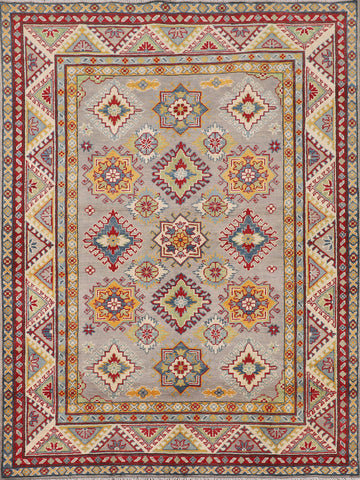 Geometric Wool Kazak Oriental Rug 5x7