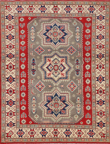 Geometric Wool Kazak Oriental Rug 5x7