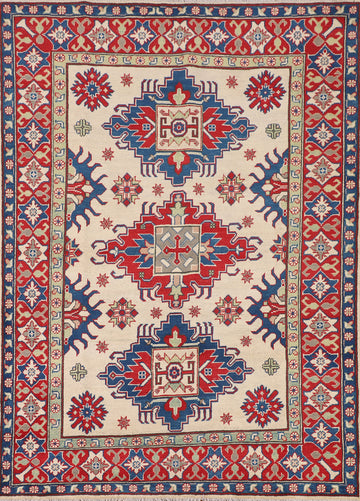 Handmade Wool Kazak Oriental Rug 5x7