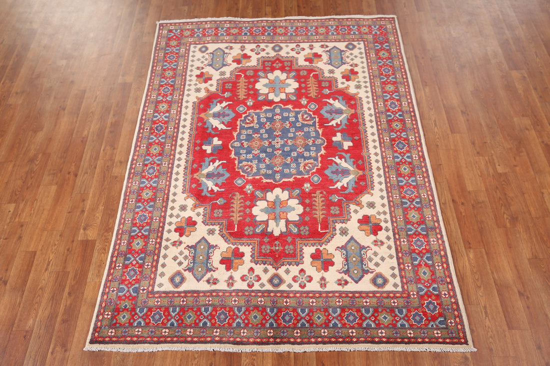 Handmade Wool Kazak Oriental Rug 5x7