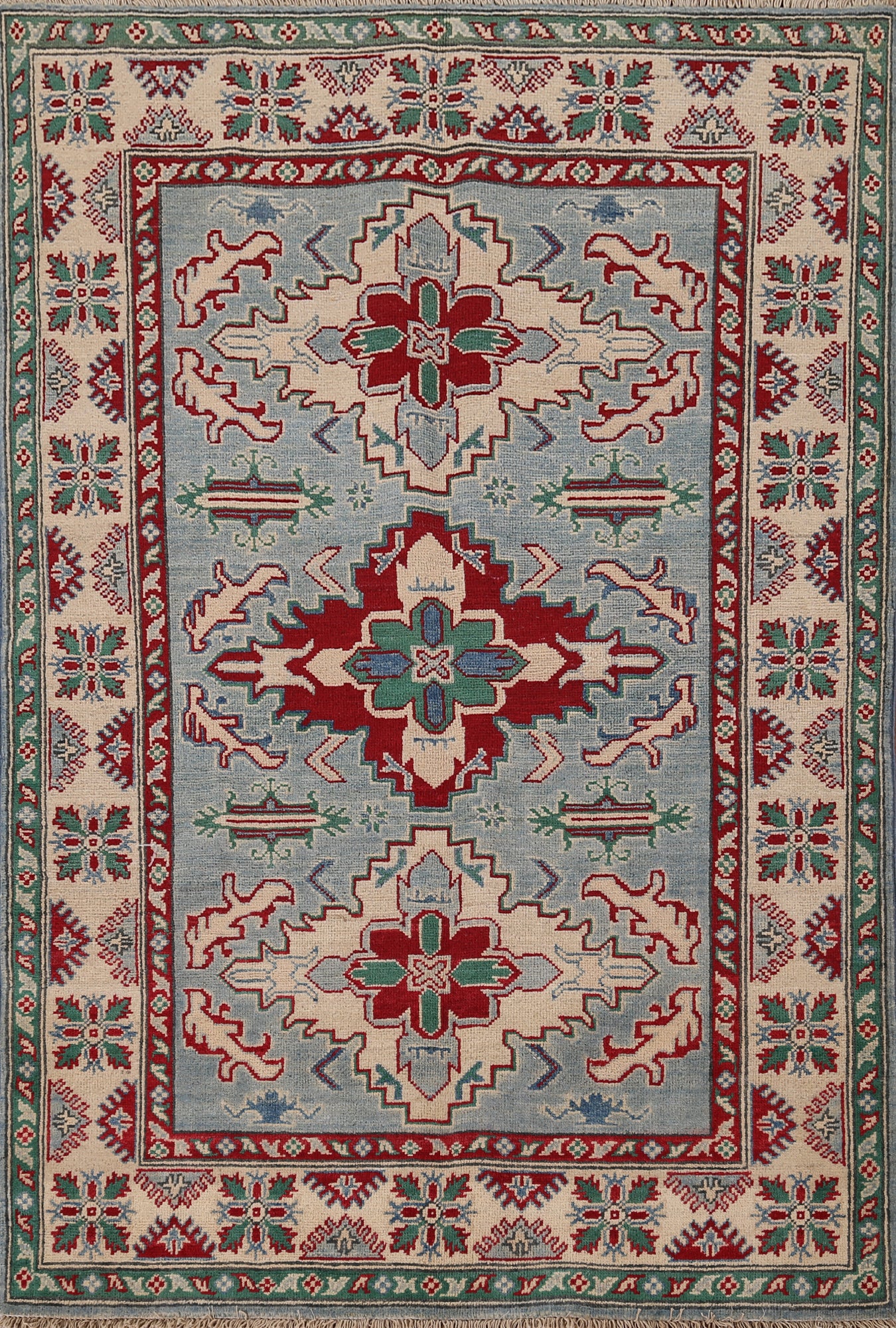 Light Blue Kazak Oriental Rug 4x6