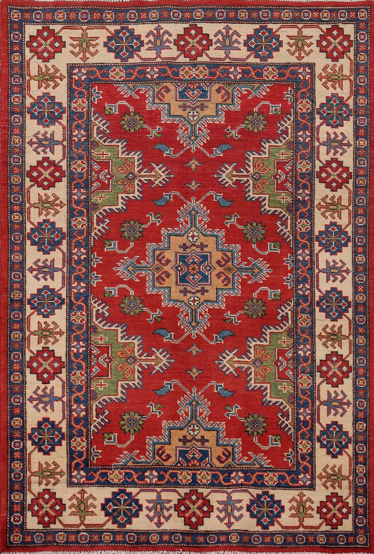 Handmade Wool Kazak Oriental Rug 4x6