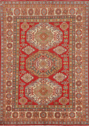 Handmade Wool Kazak Oriental Rug 5x7