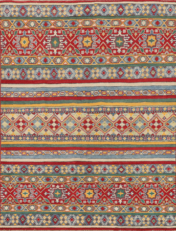 Handmade Wool Kazak Oriental Rug 5x7