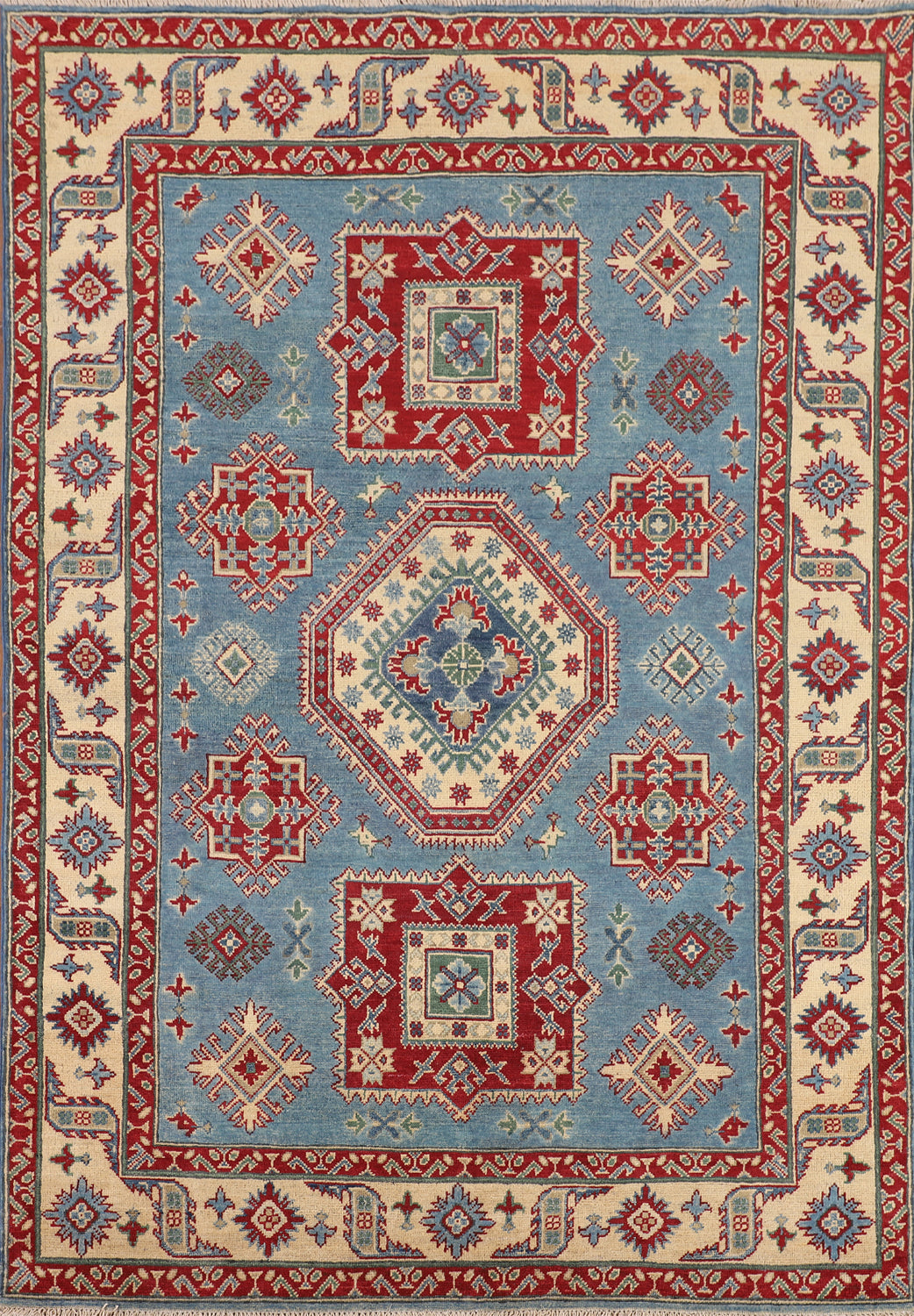 Light Blue Kazak Oriental Rug 5x7