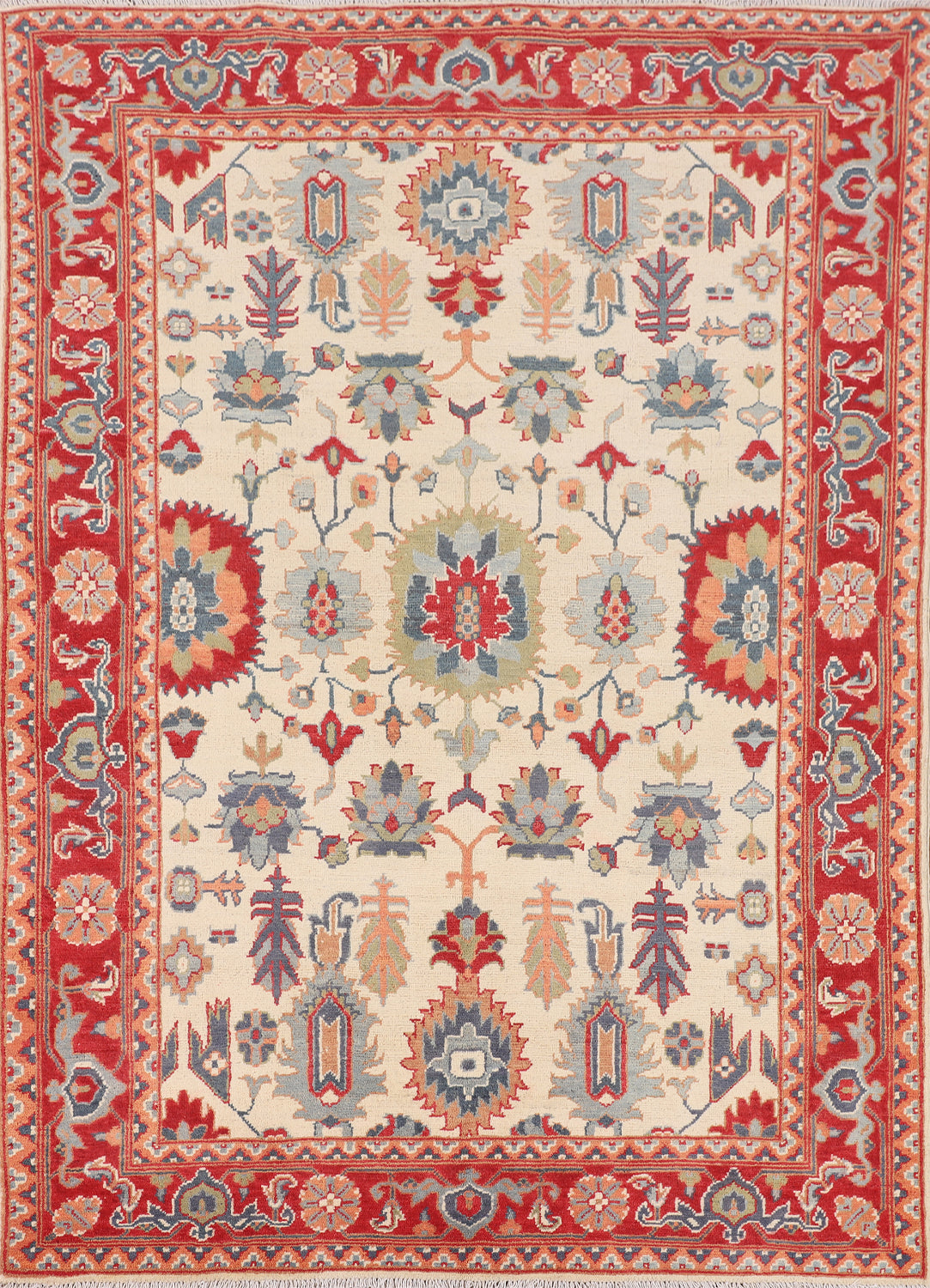 Handmade Wool Kazak Oriental Rug 5x7