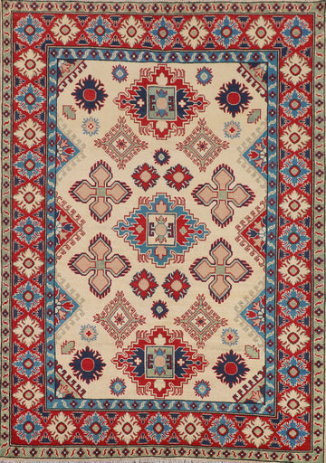 Handmade Wool Kazak Oriental Area Rug 5x8