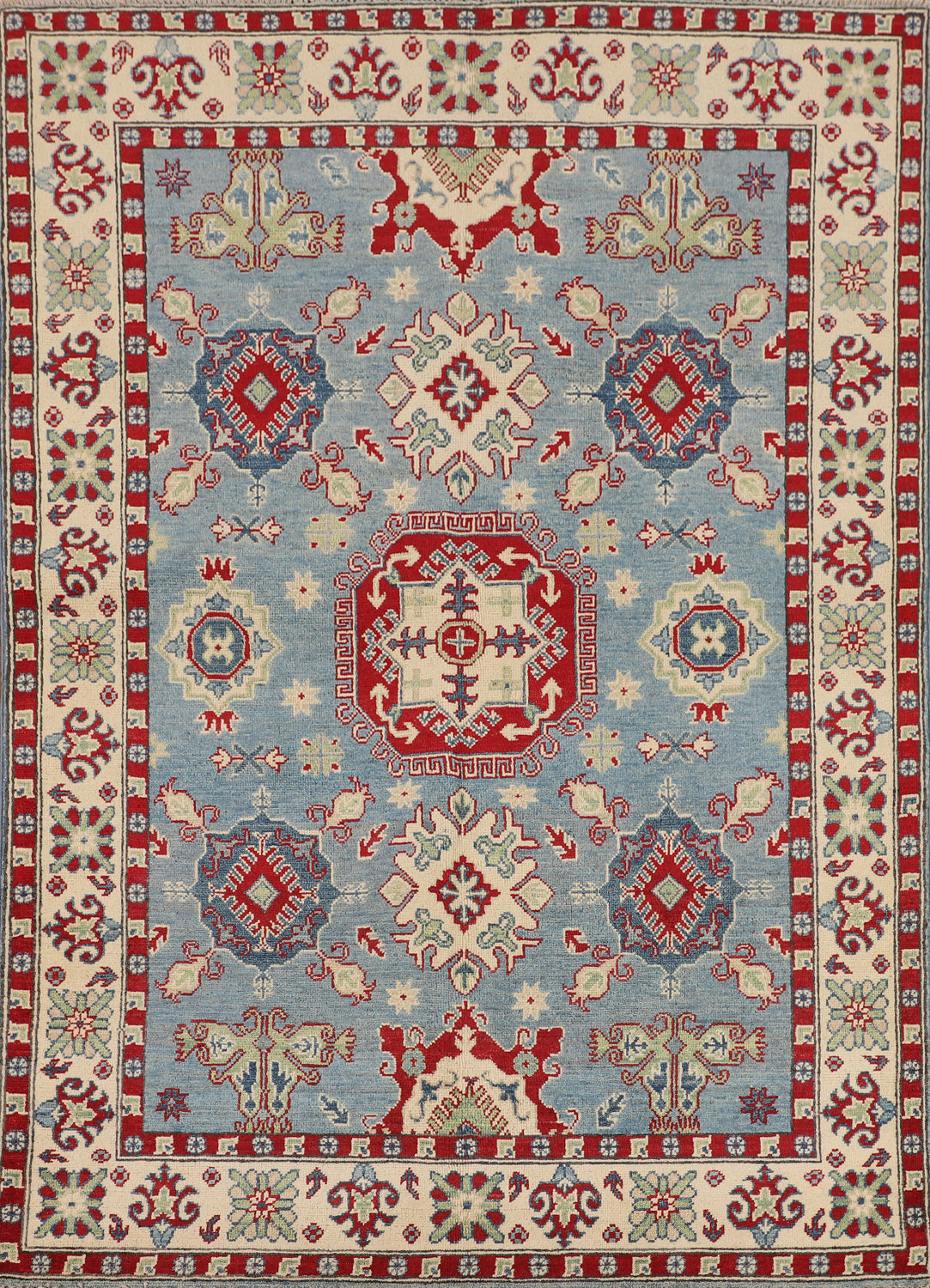Light Blue Kazak Oriental Rug 5x7