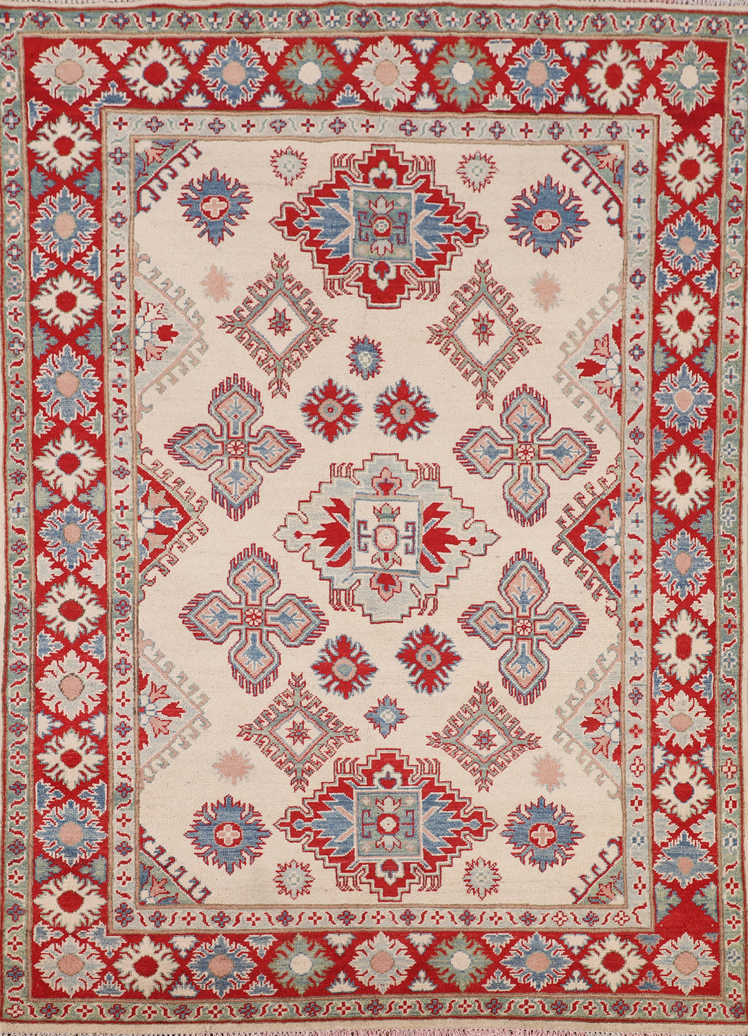 Geometric Wool Kazak Oriental Rug 5x7