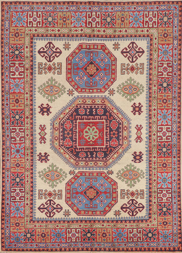 Handmade Wool Kazak Oriental Rug 5x7