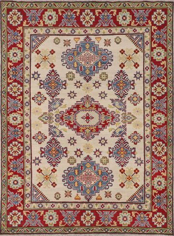 Geometric Kazak Oriental Accent Rug 5x7