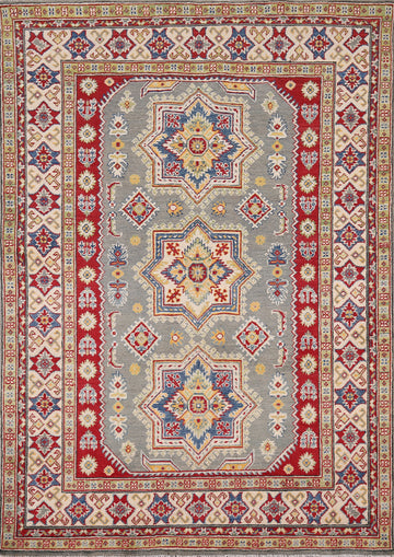 Gray Wool Kazak Oriental Rug 5x7