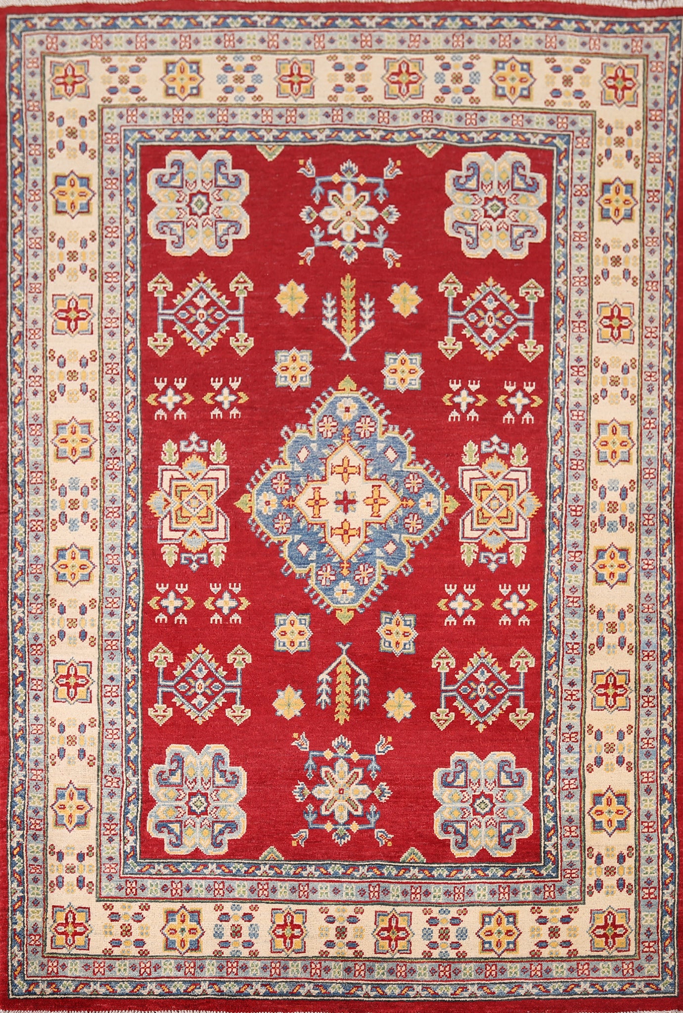 Handmade Wool Kazak Oriental Rug 5x7