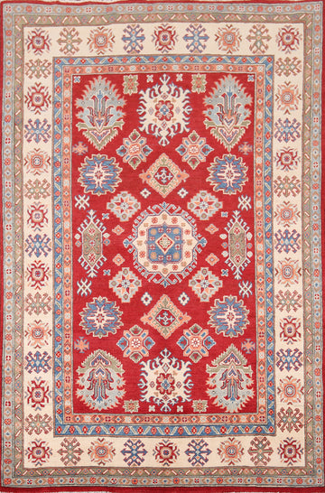 Handmade Wool Kazak Oriental Area Rug 5x8