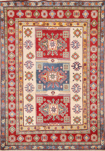 Handmade Wool Kazak Oriental Rug 5x7