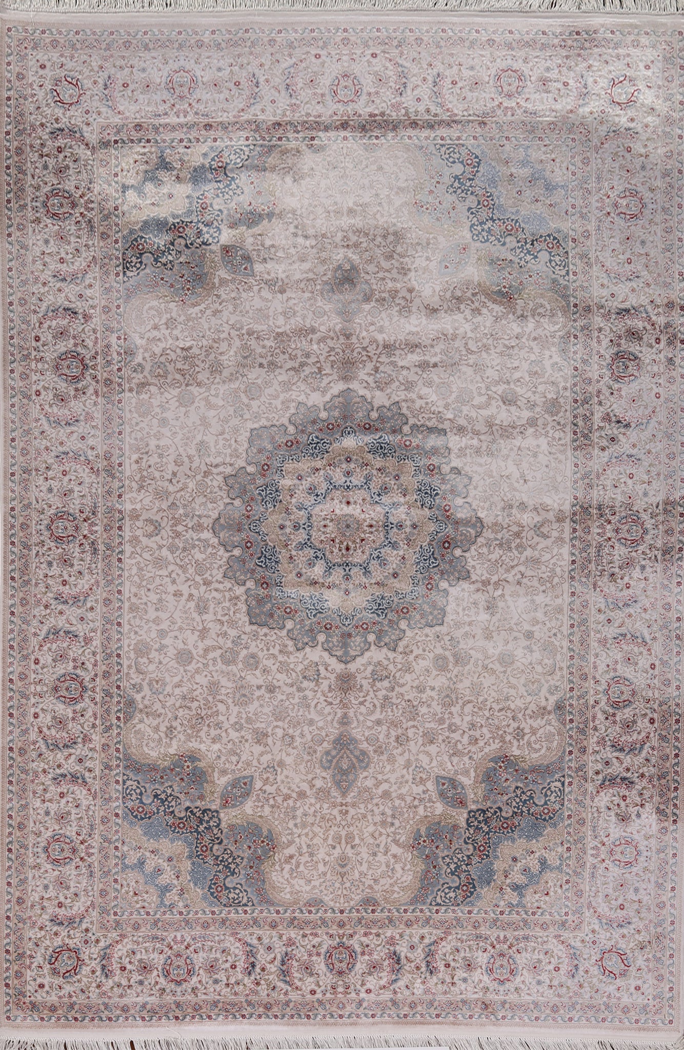 Silk Traditional Qum Turkish Area Rug 5x8