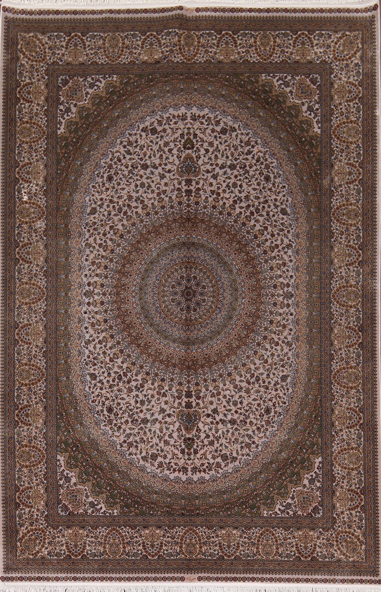 Traditional Silk Qum Turkish Area Rug 5x8