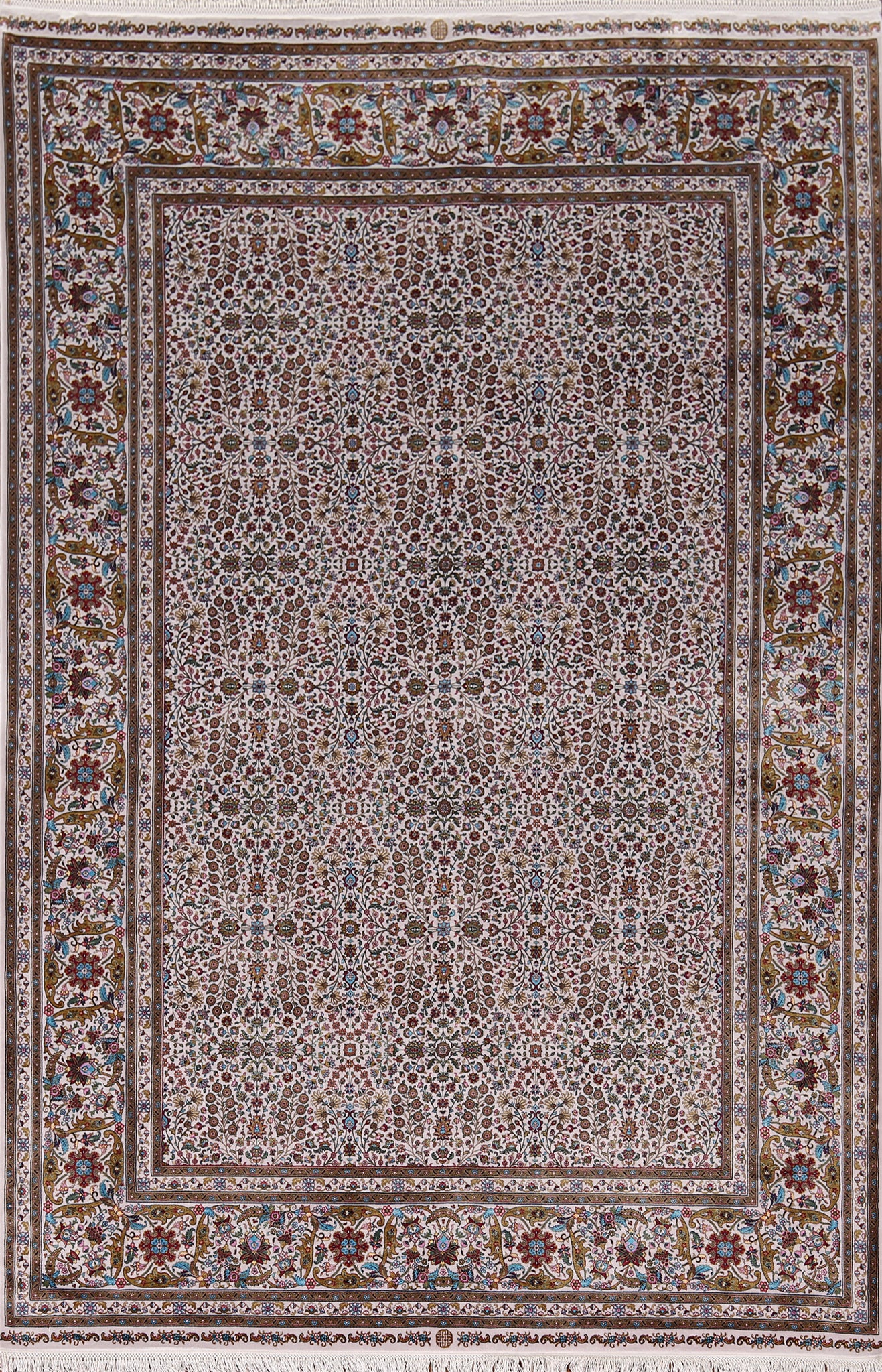 Traditional Floral Tabriz Turkish Area Rug 5x8