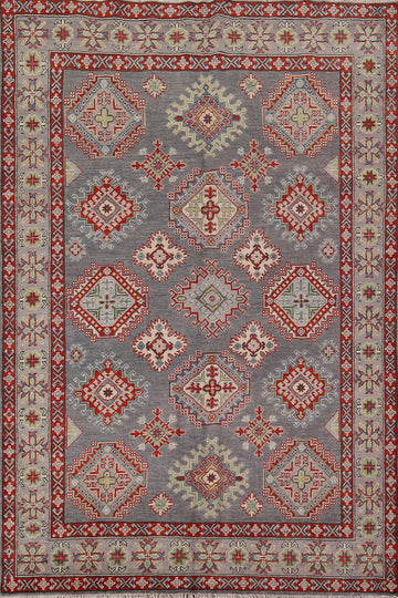 Handmade Gray Kazak Oriental Area Rug 6x8