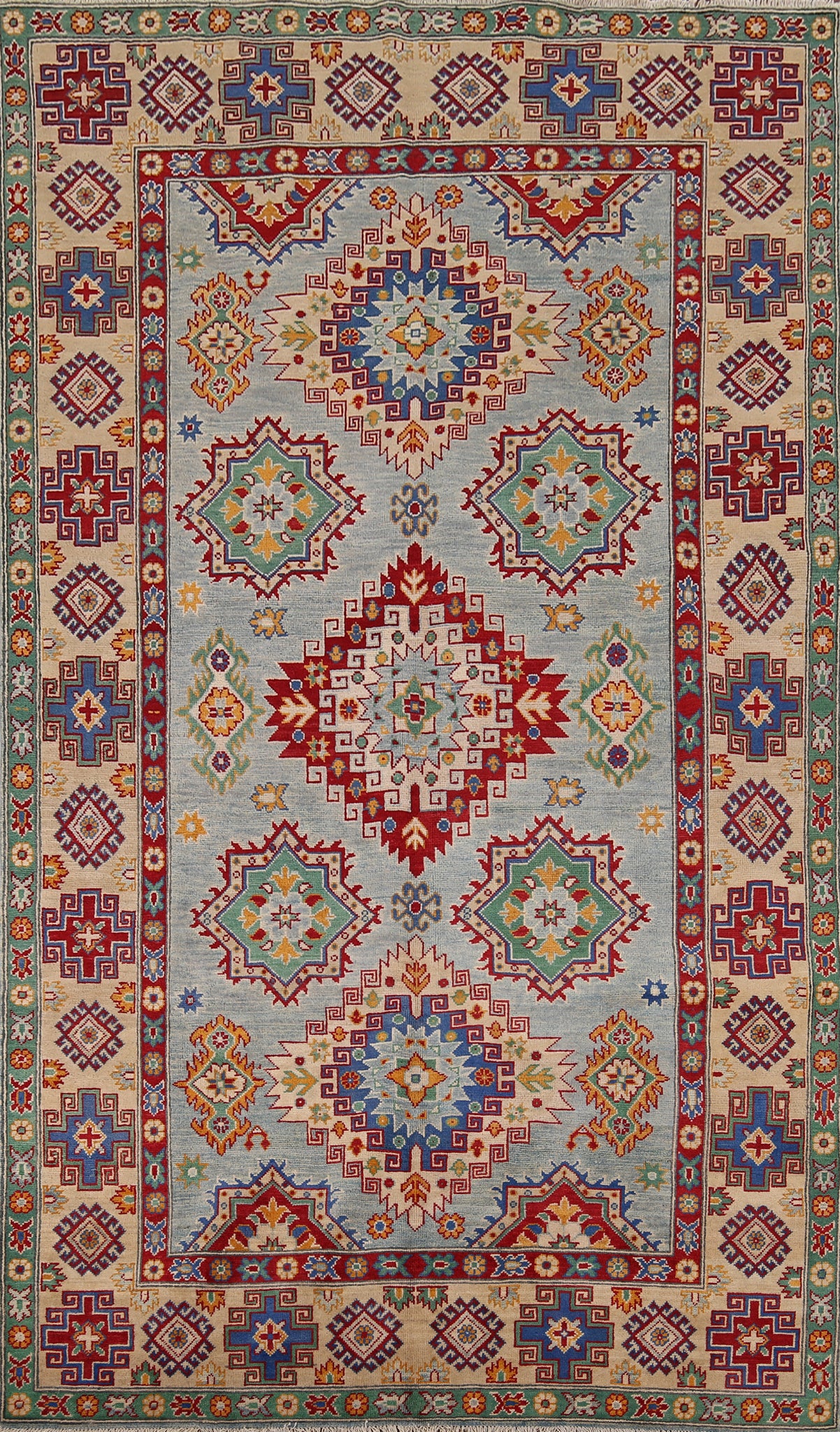 Geometric Kazak Oriental Area Rug 6x9