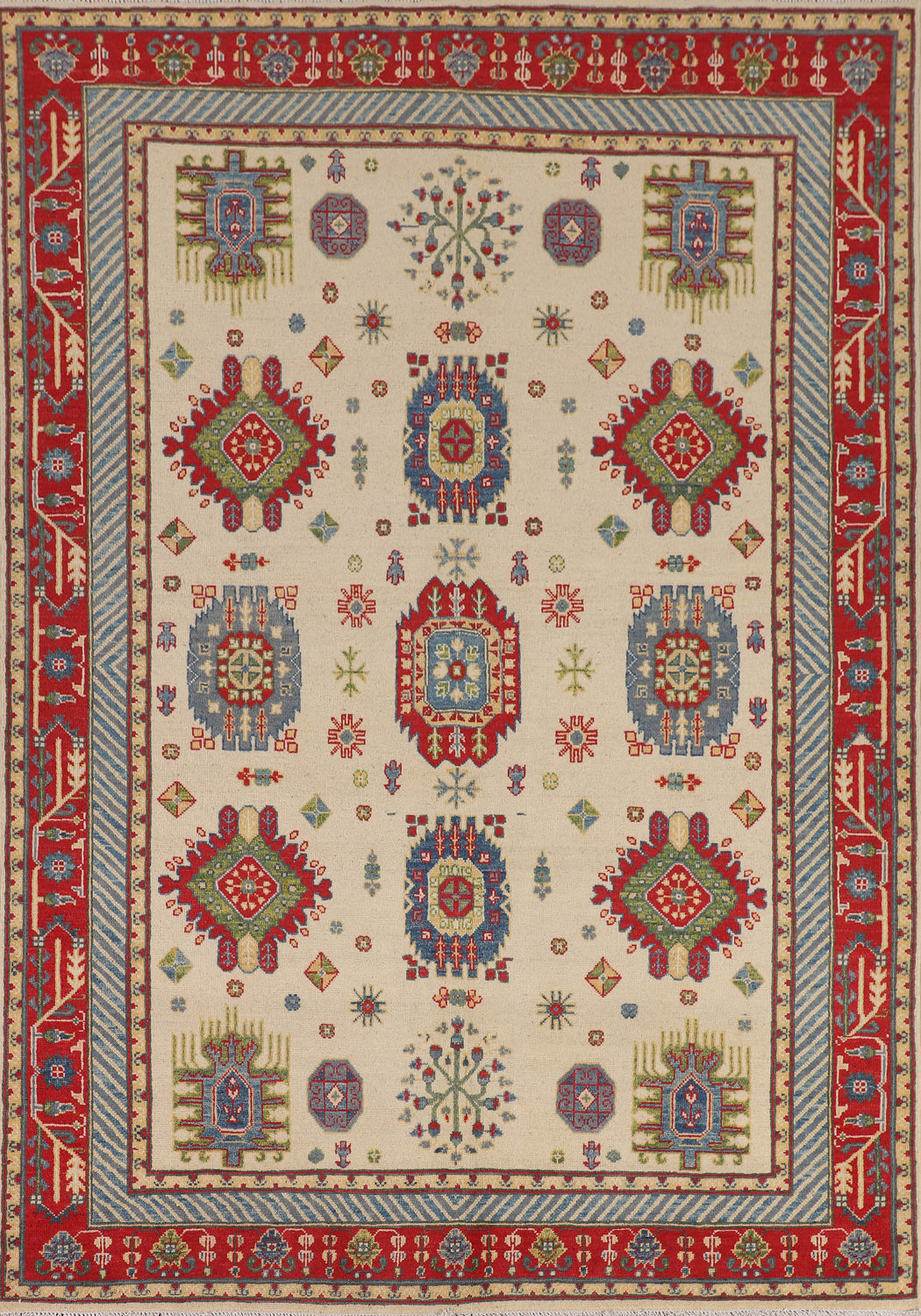 Handmade Wool Kazak Oriental Area Rug 6x8