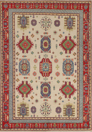 Handmade Wool Kazak Oriental Area Rug 6x8