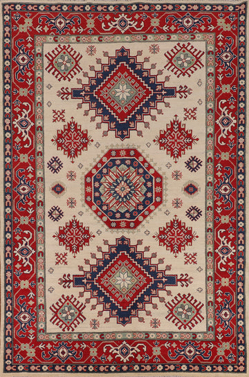Geometric Kazak Oriental Area Rug 7x10
