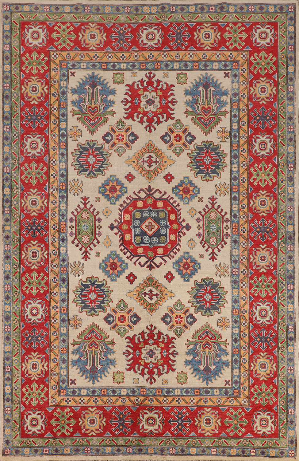 Geometric Kazak Oriental Area Rug 6x10