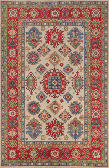 Geometric Kazak Oriental Area Rug 6x10