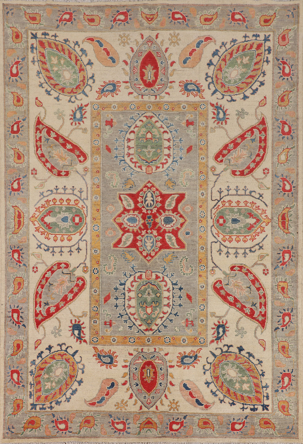 Handmade Wool Kazak Oriental Area Rug 6x8