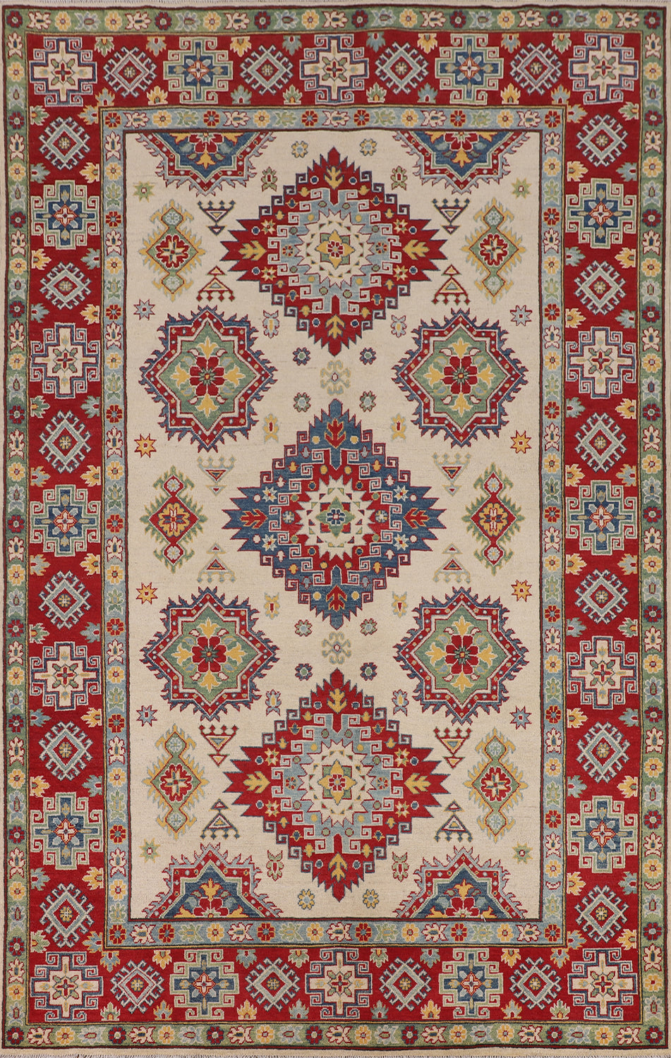 Handmade Wool Kazak Oriental Area Rug 7x10