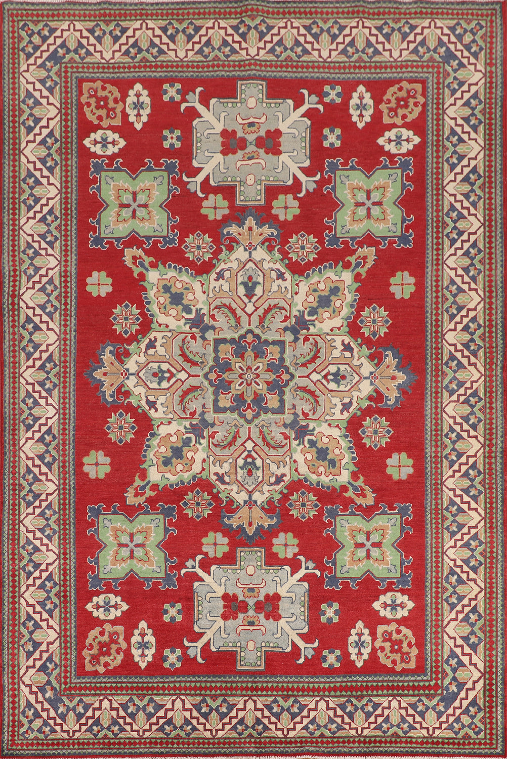 Handmade Red Kazak Oriental Area Rug 7x10