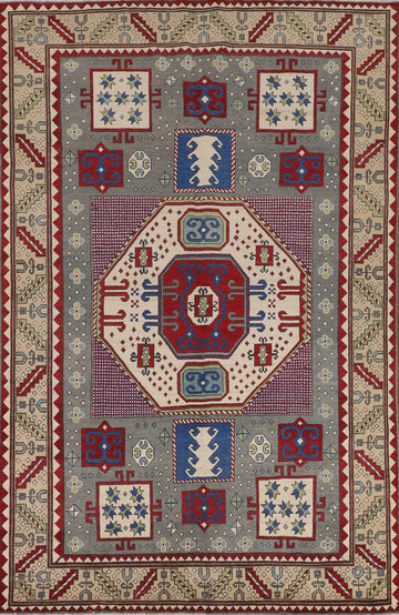 Geometric Kazak Oriental Area Rug 7x10