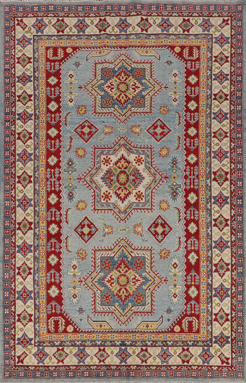 Handmade Blue Kazak Oriental Area Rug 7x10