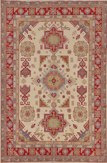 Geometric Kazak Oriental Area Rug 7x10