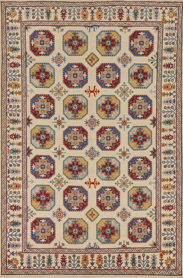Geometric Kazak Oriental Area Rug 6x10