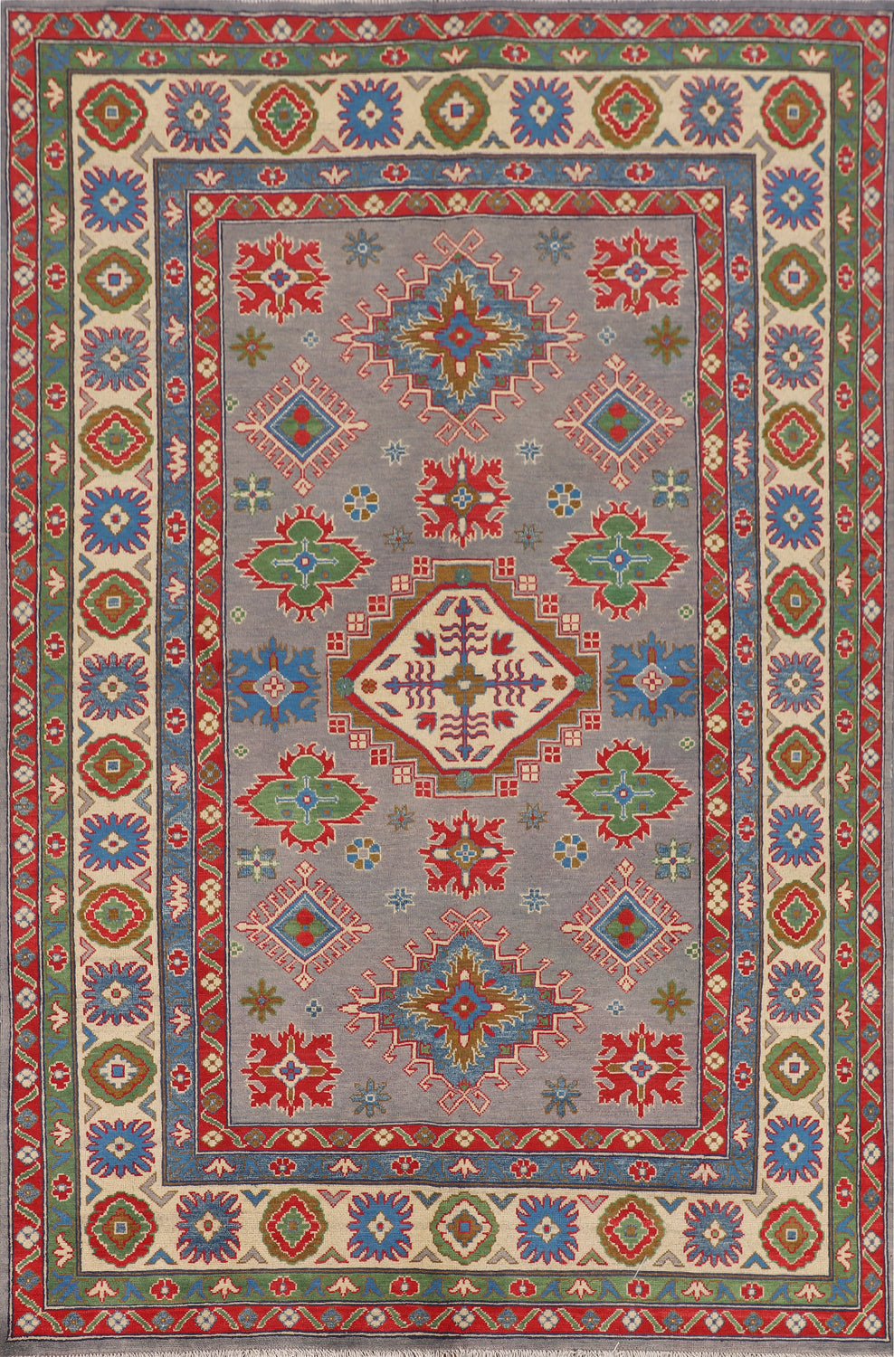 Handmade Wool Kazak Oriental Area Rug 6x9