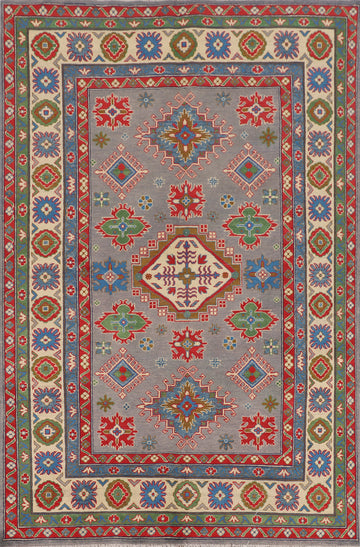 Handmade Wool Kazak Oriental Area Rug 6x9
