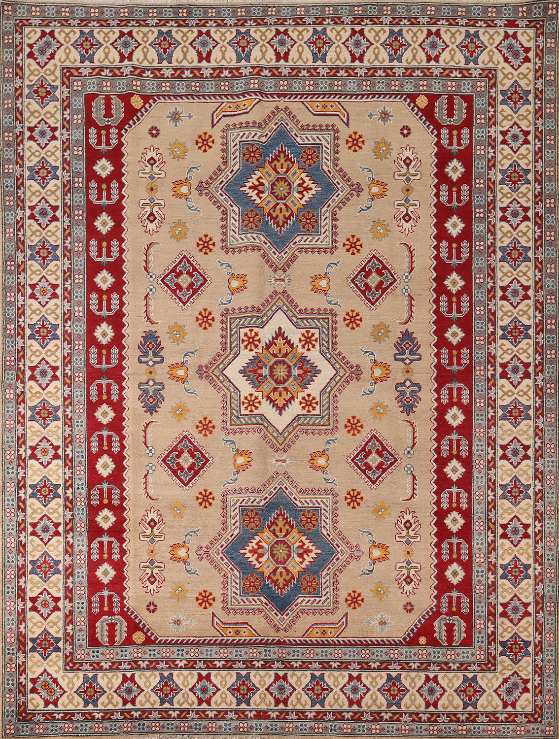 Geometric Kazak Oriental Area Rug 8x10