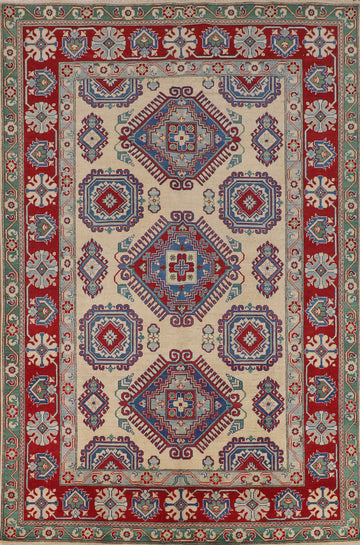 Geometric Kazak Oriental Area Rug 7x10